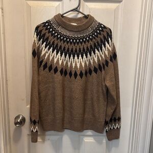 Women's Brown Patterned Sweater